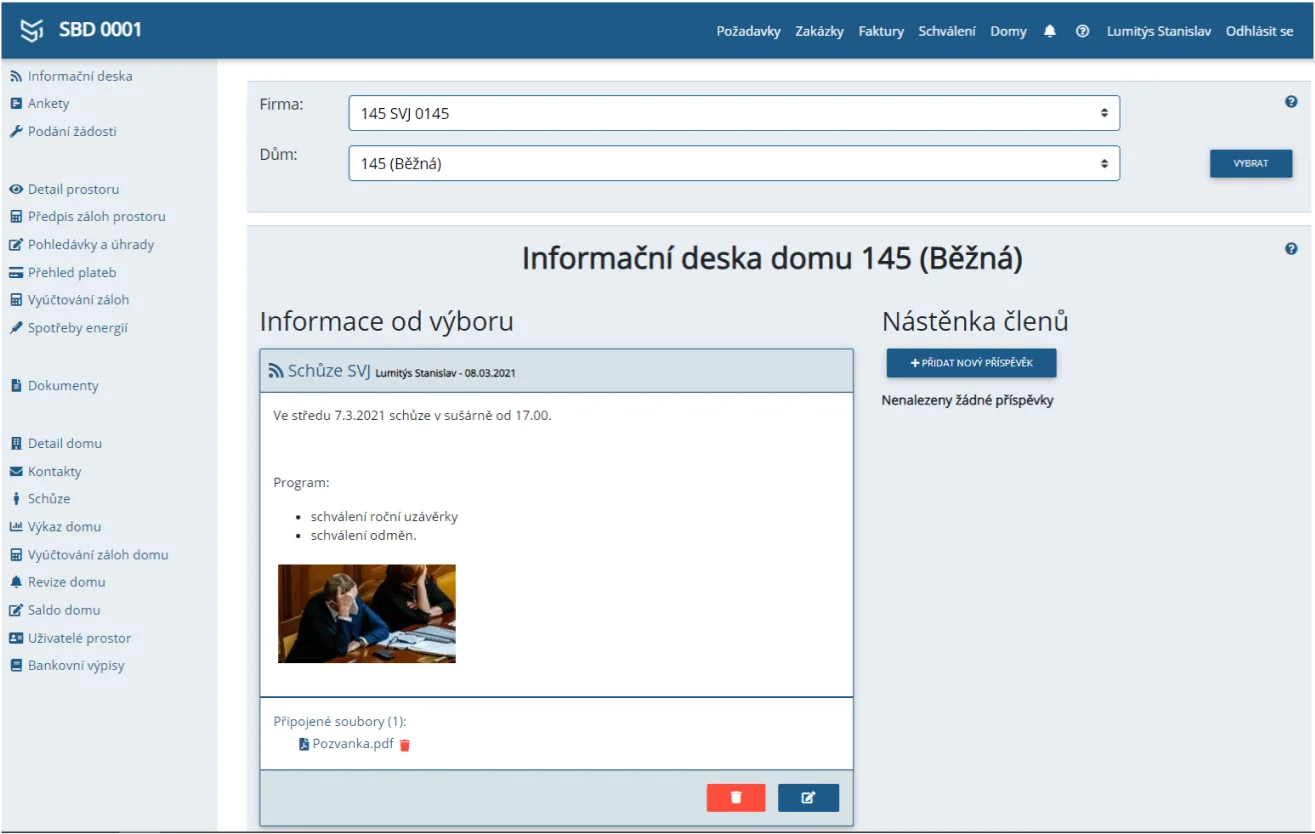 Informujte spolubydlící